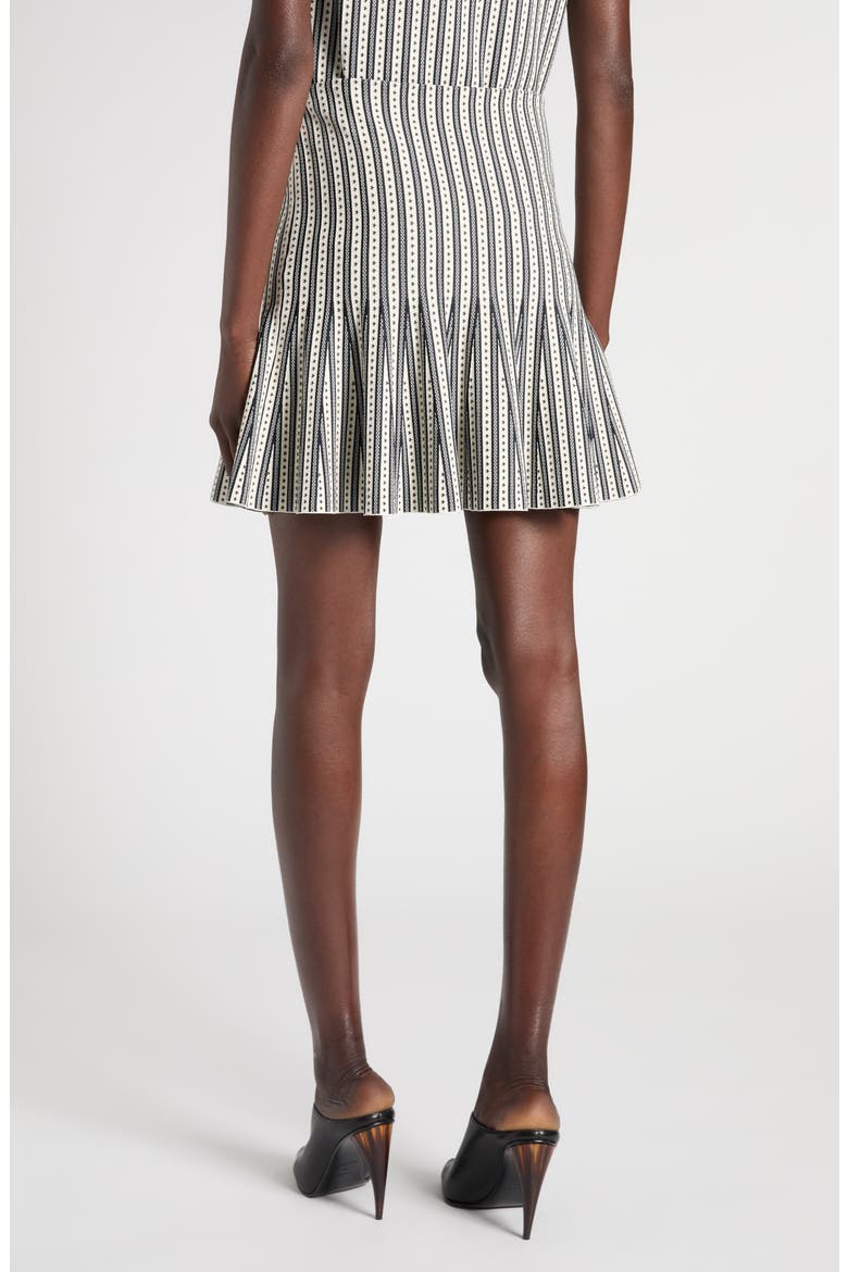 Jacquard Stripe Knit Miniskirt, Alternate, color, IVORY/NAVY