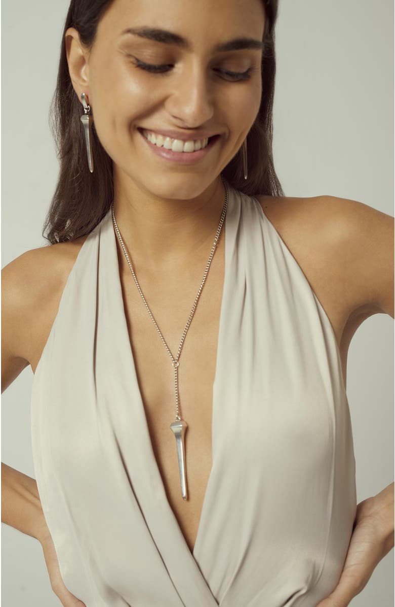 CXC Diamond Nail Necklace, Alternate, color, Silver