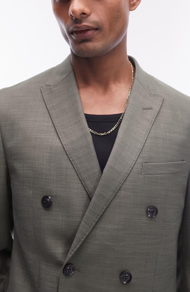Topman Skinny Fit Double Breasted Sport Coat, Alternate, color, 