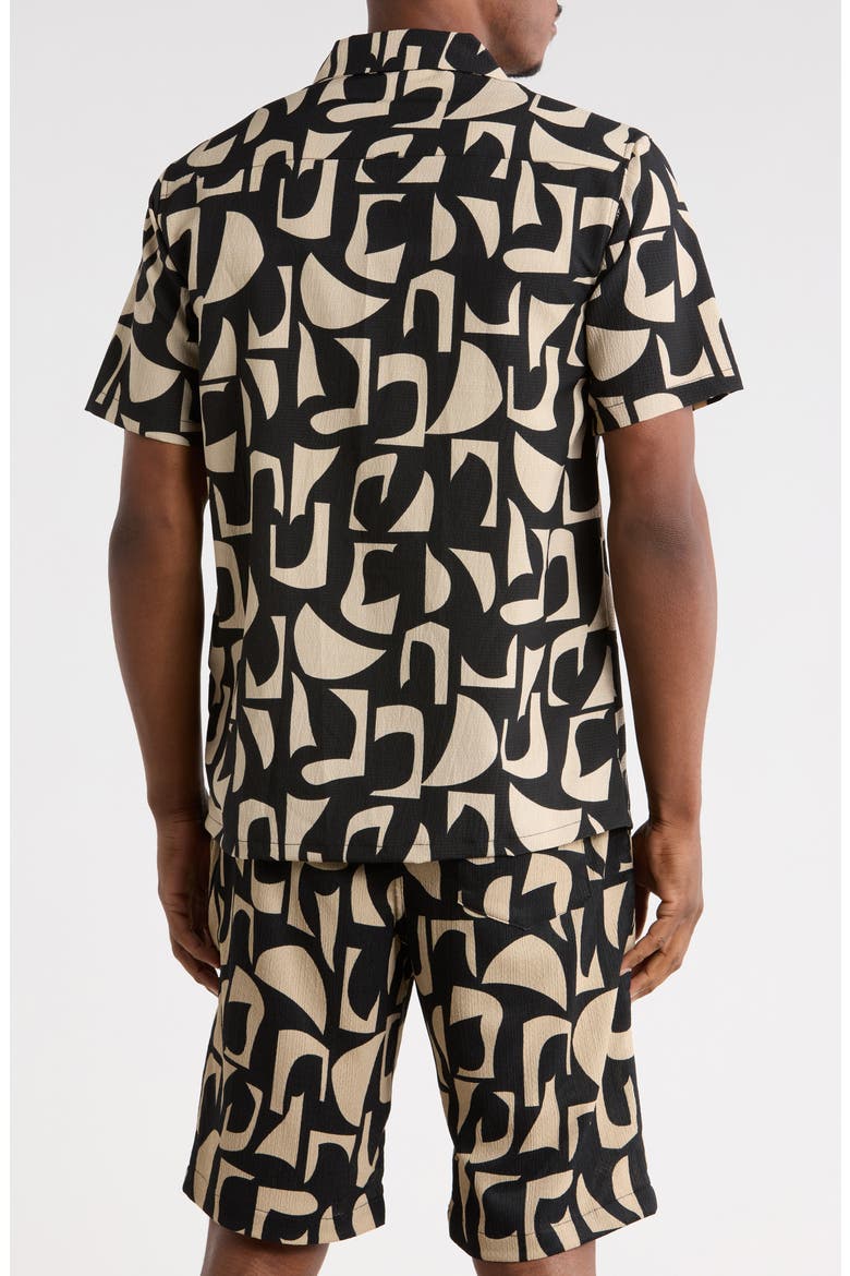 Abstract Print Camp Shirt, Alternate, color, SEMOLINA