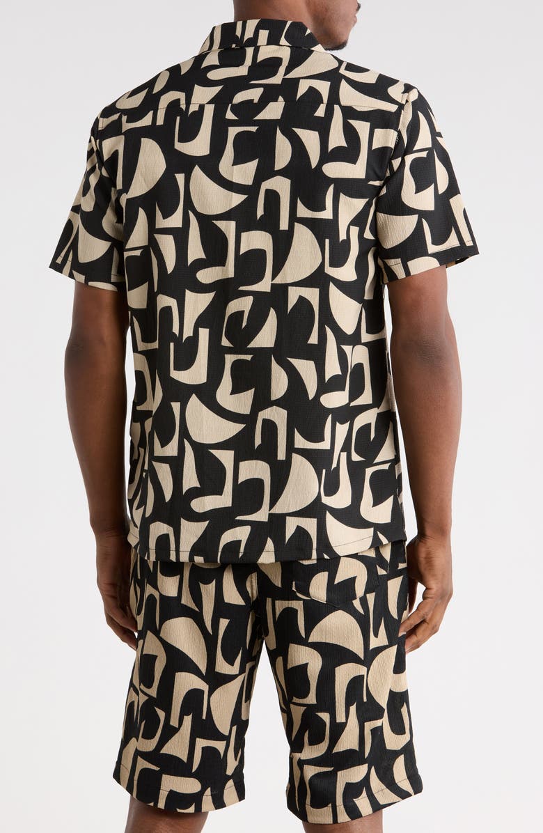 T.R. PREMIUM Abstract Print Camp Shirt, Alternate, color, Semolina