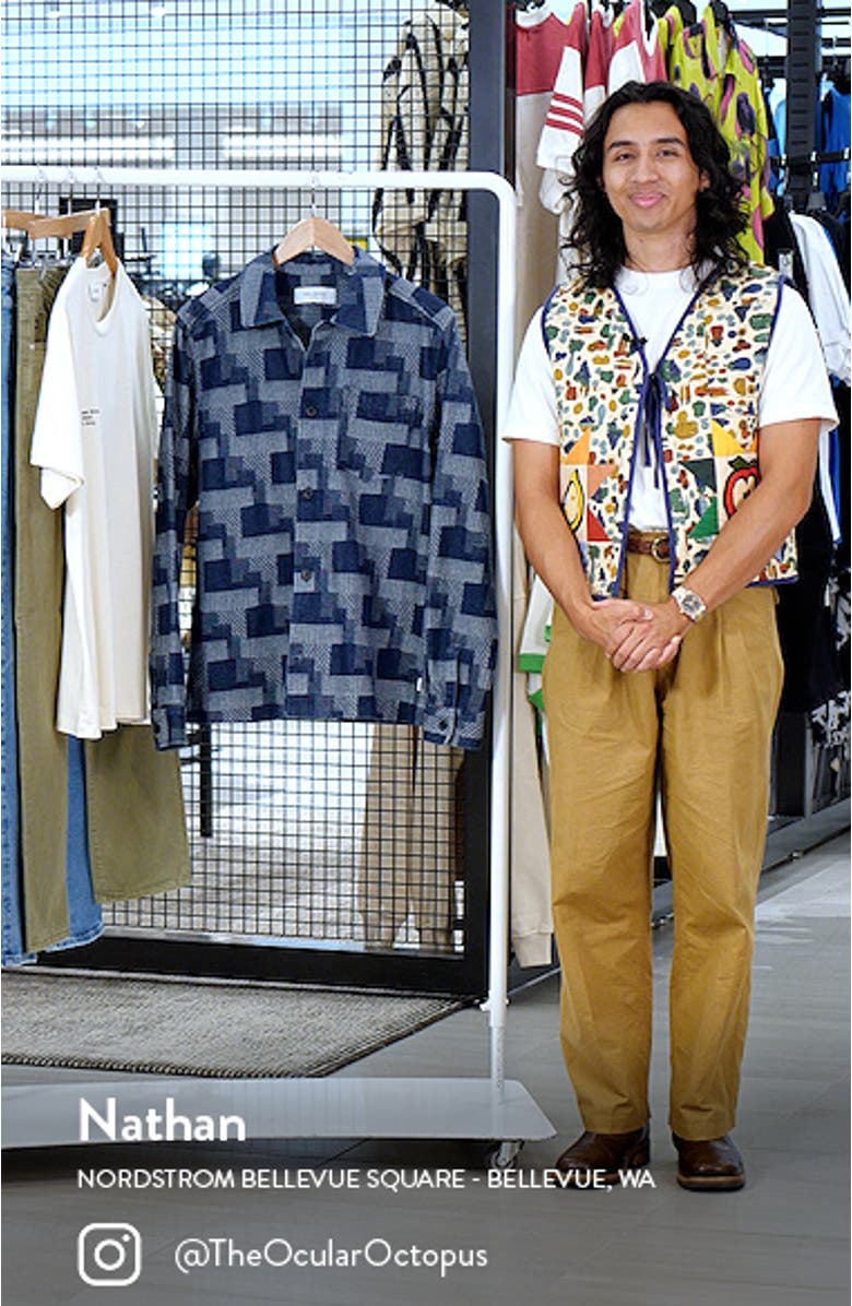 Patchwork Jacquard Cotton Overshirt, sales video thumbnail