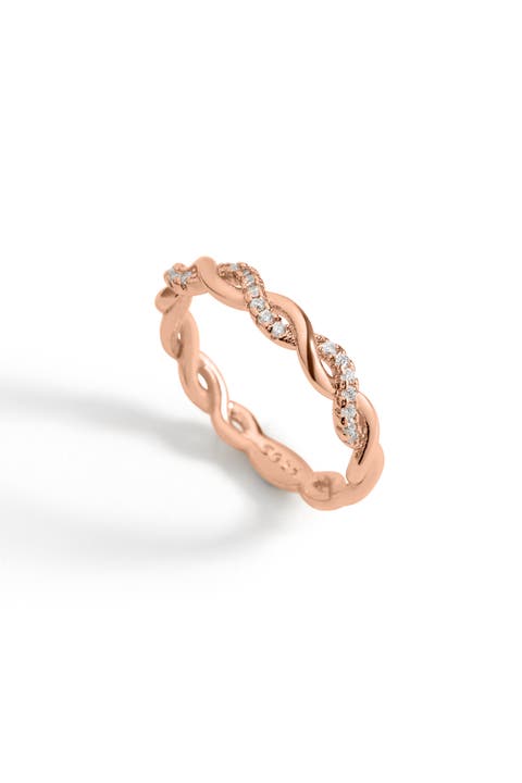 Dainty Pave Twist Stacking Ring