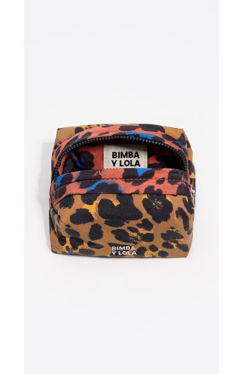 Bimba Y Lola Teak Leopard Print Nylon Make-up Case In Animal Print