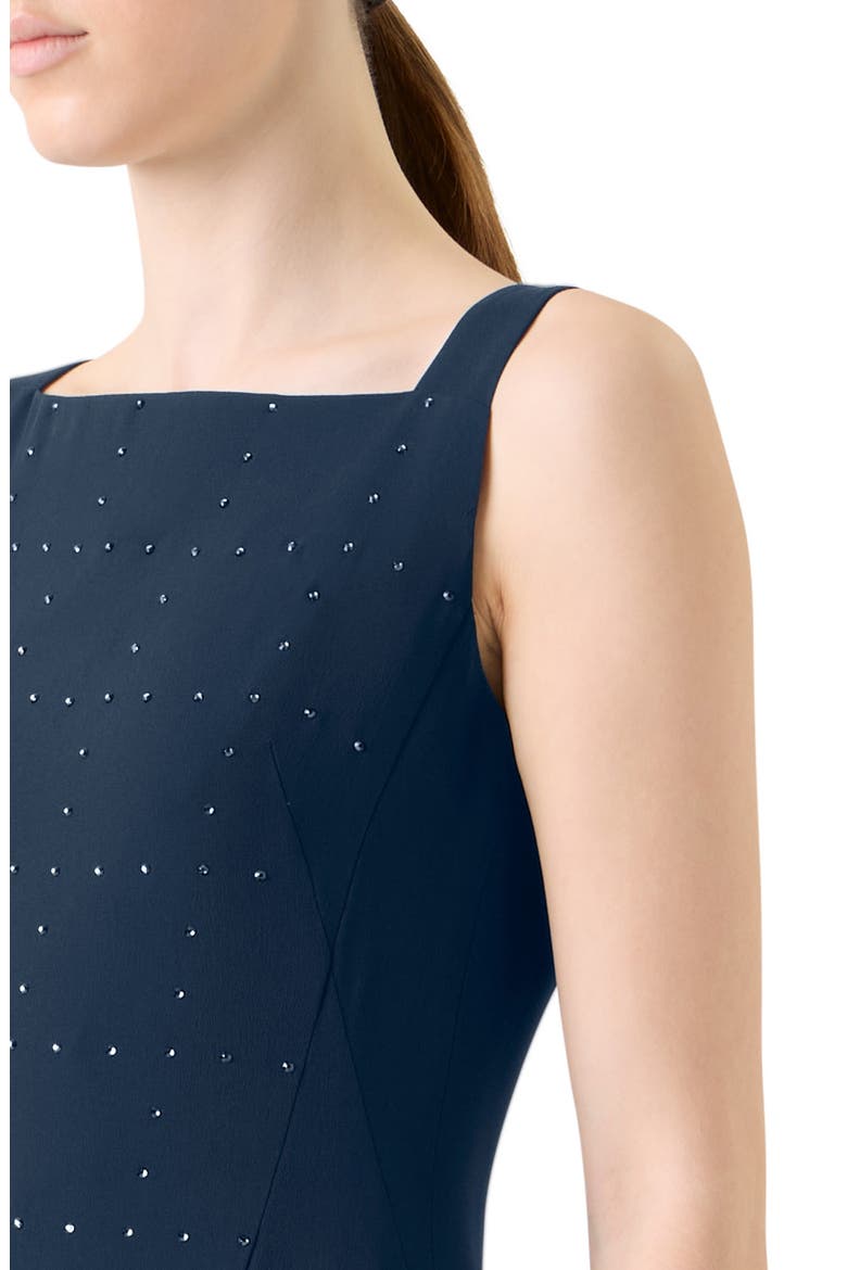 Stud Embellished Silk Gown, Alternate, color, NAVY