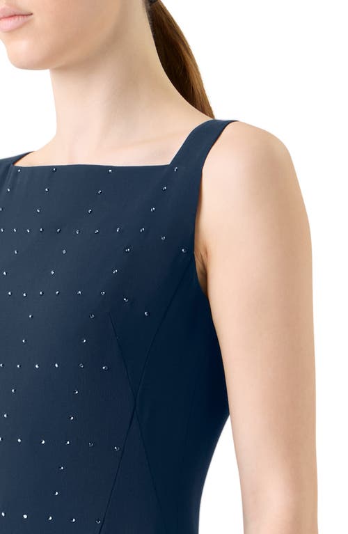 Akris Stud Embellished Silk Gown In Blue