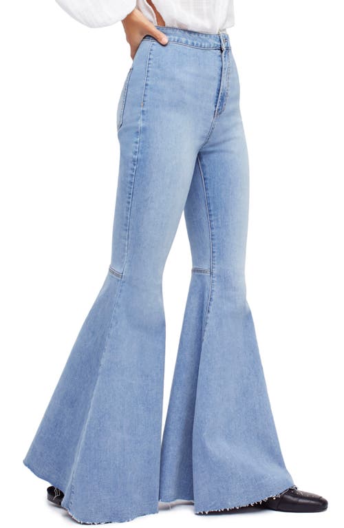 Free People We The Free Just Float On High Waist Flare Jeans In Blue