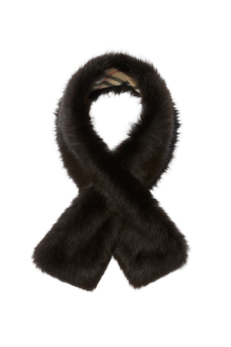 Reversible Shearling Scarf, Main, color, Sand beige