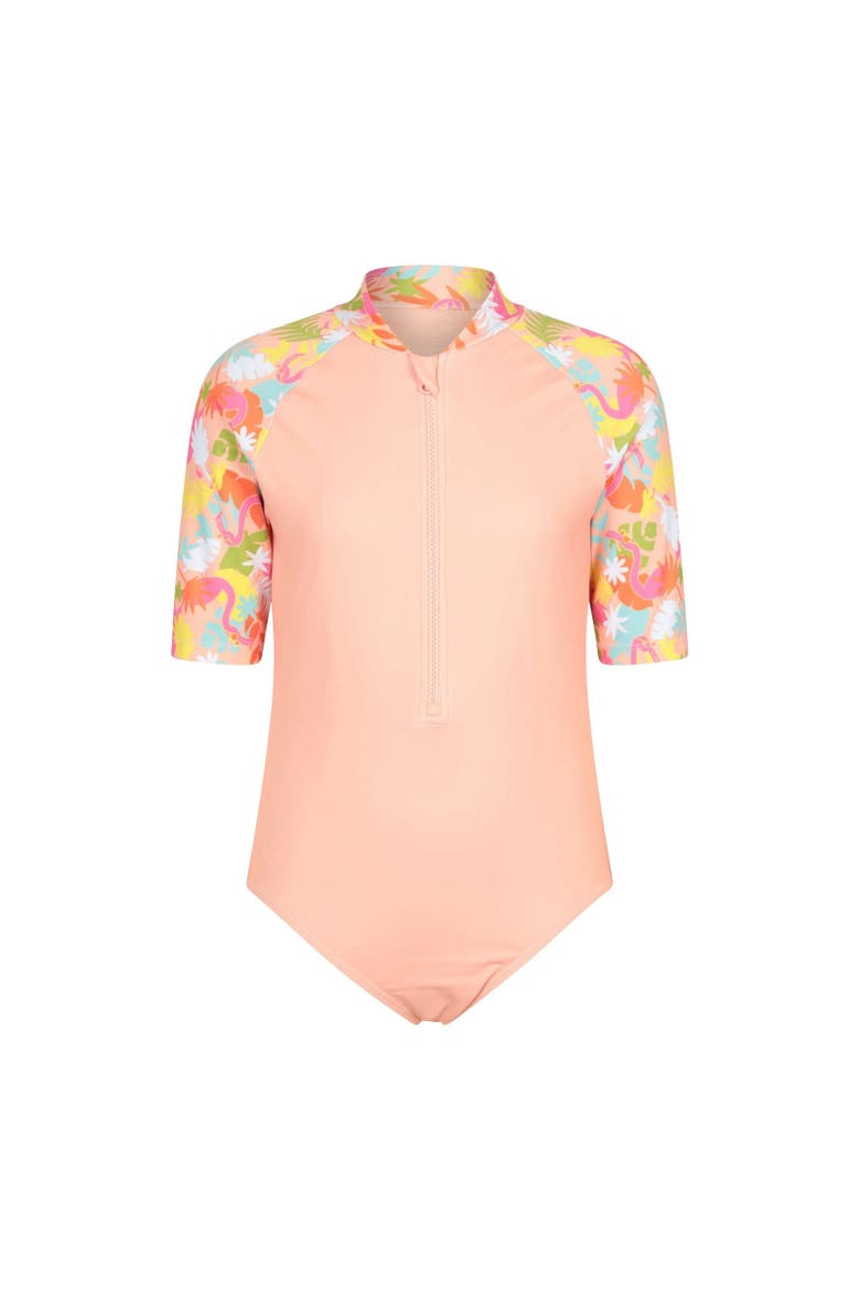 Mira Tropical Rash Guard Swimsuit, Main, color, Pale Pink