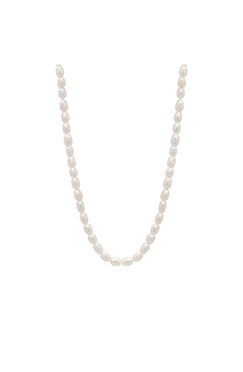 Spero London Natural Freshwater Real Seed Pearl Strand Necklace, Main, color, Silver