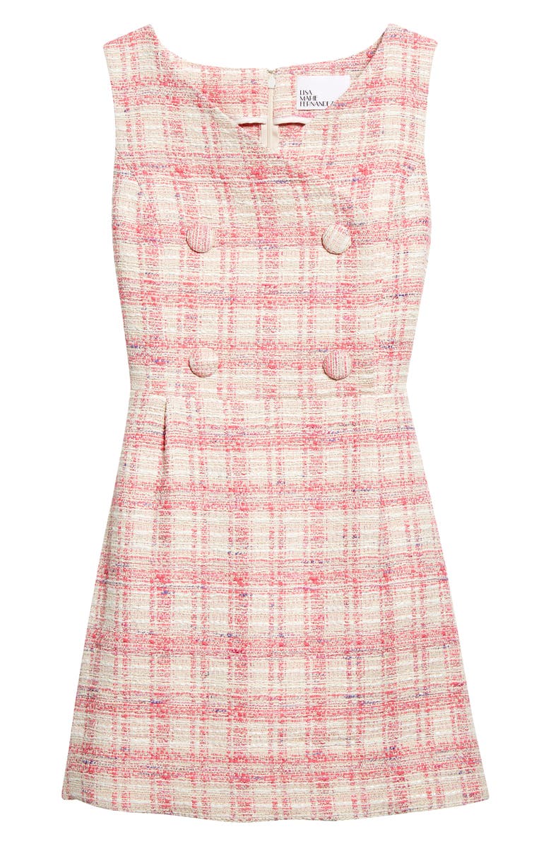 Lisa Marie Fernandez Jackie Double Breasted Tweed Minidress, Alternate, color,