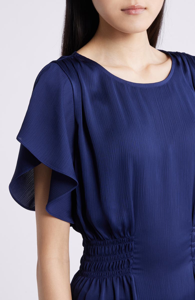 Anne Klein Flutter Sleeve Smocked Waist Top, Alternate, color, 