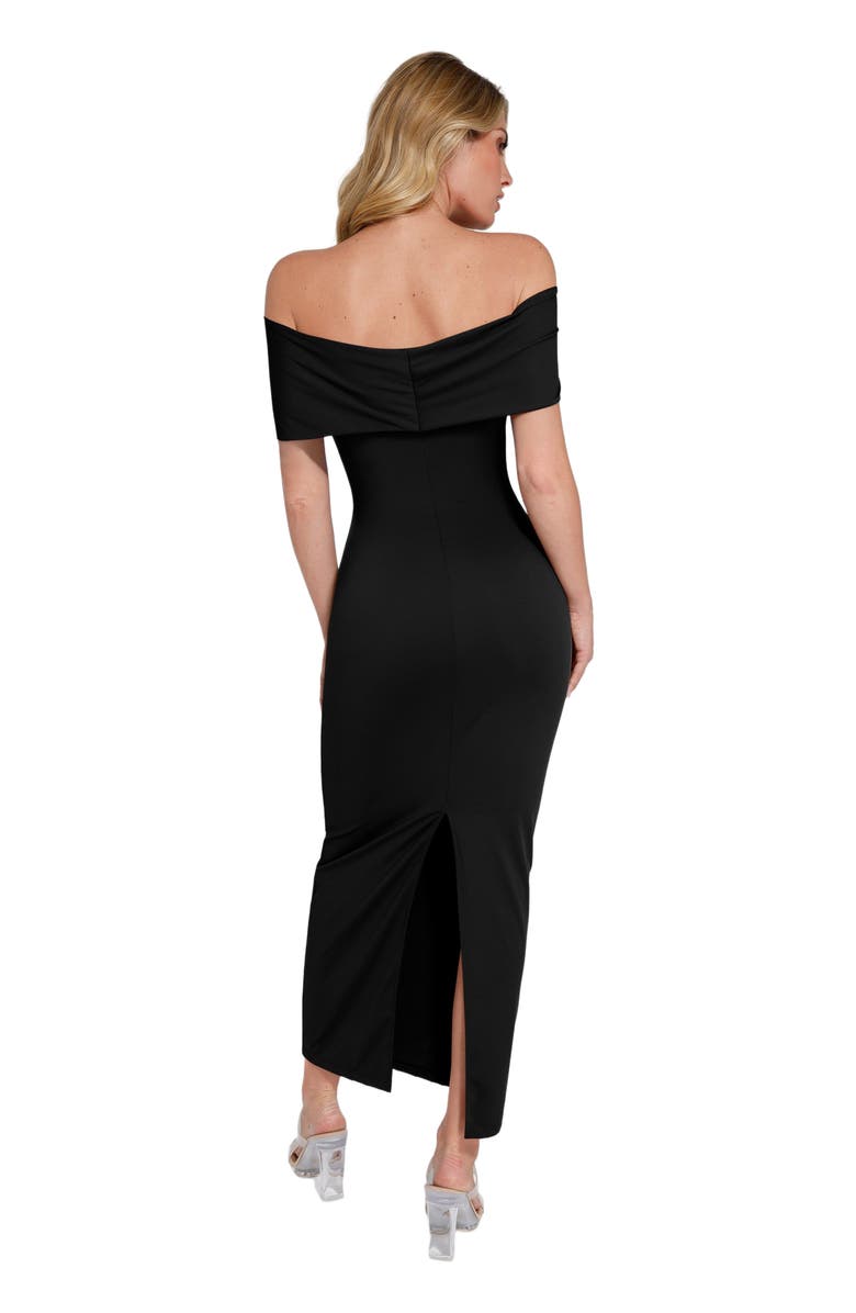 Popilush Shapewear Off the Shoulder Slim Column Maxi Dress, Alternate, color, 