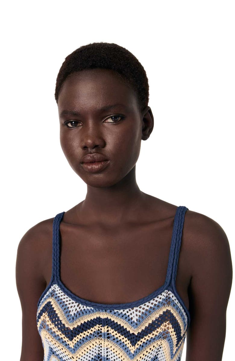 maje Crochet-knit maxi dress, Alternate, color,