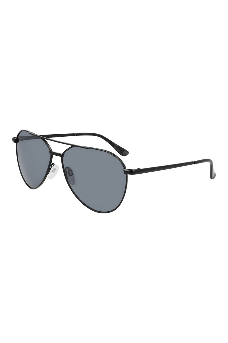 61mm Aviator Sunglasses, Alternate, color, BLACK