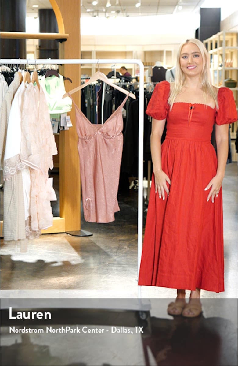 Madelyn Lace Trim Satin Charmeuse Chemise, sales video thumbnail