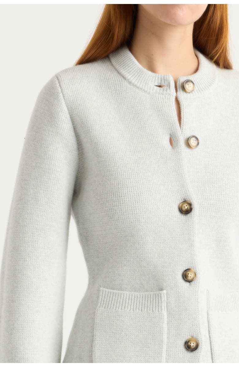 Modern Citizen Eames Organic Cotton-Wool Cardigan, Alternate, color, Heather Grey