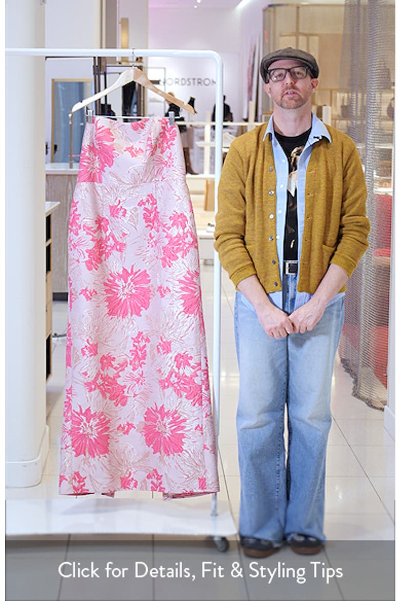Metallic Floral Jacquard Strapless Column Gown video