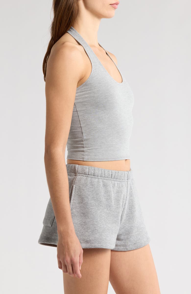 Florence by Mills Terry Halter Crop Top, Alternate, color, Heather Grey