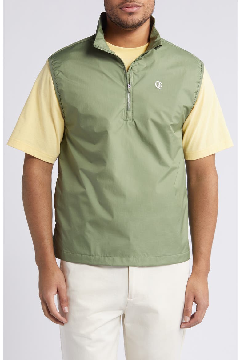 Tech Shell Quarter Zip Vest, Main, color, OLIVE