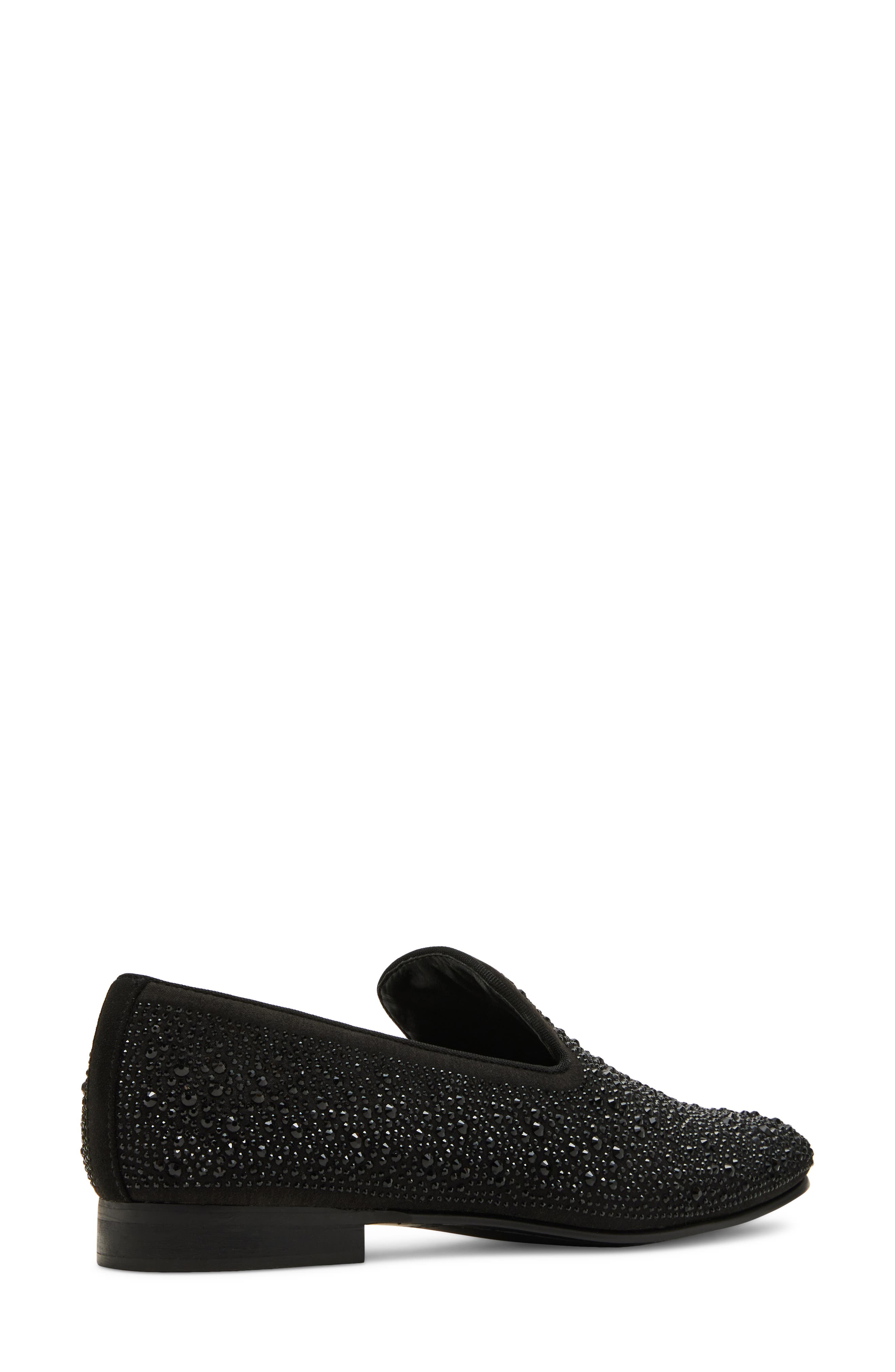 Steve Madden Cash Crystal Loafer, Alternate, color, Black