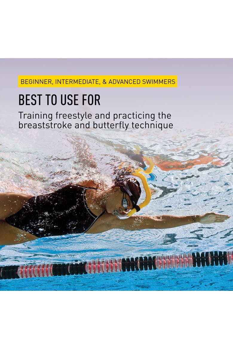 Freestyle Center Mount Swim Snorkel Sprint Training Snorkel Promotes Proper Head Position, Alternate, color, Yellow