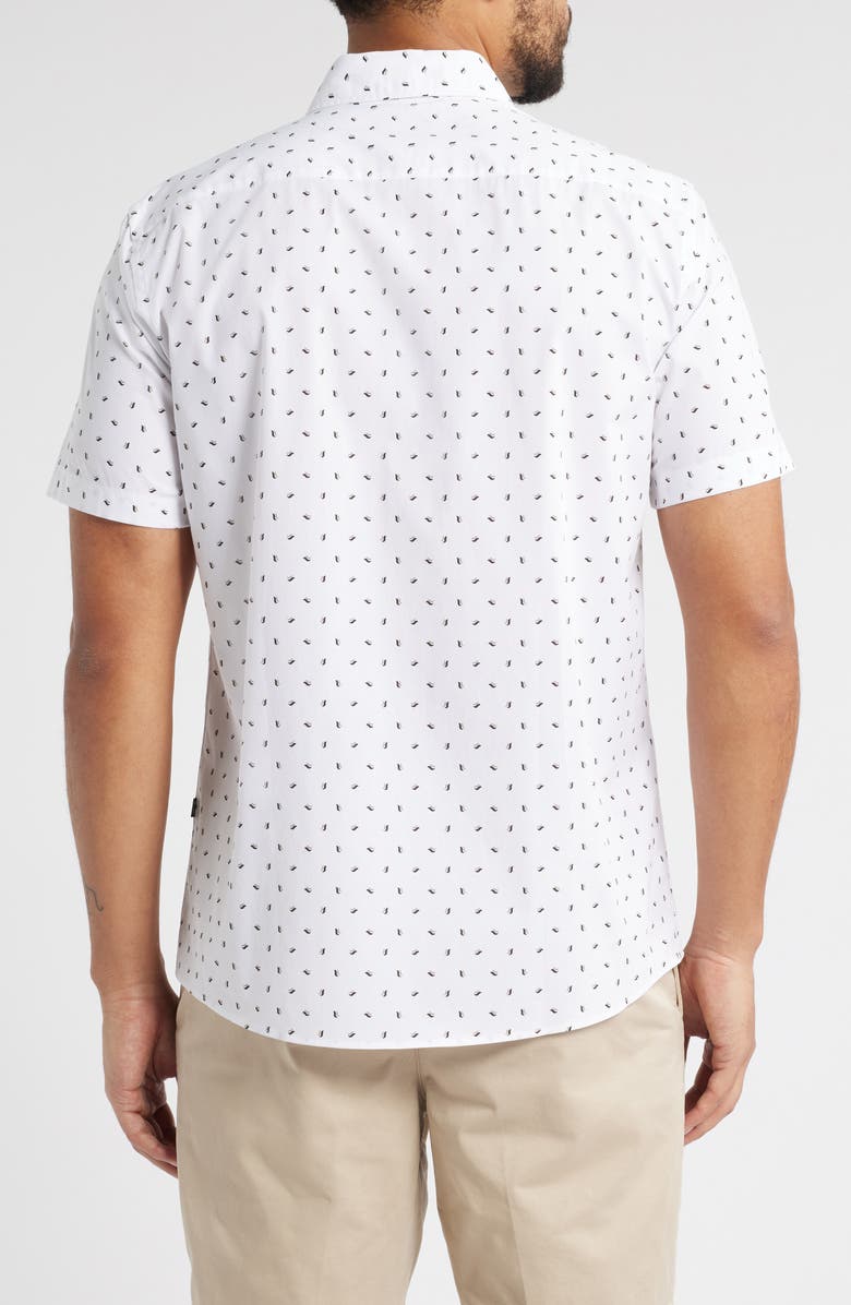 BOSS Roan Ken Slim Fit Short Sleeve Stretch Button-Up Shirt, Alternate, color, 