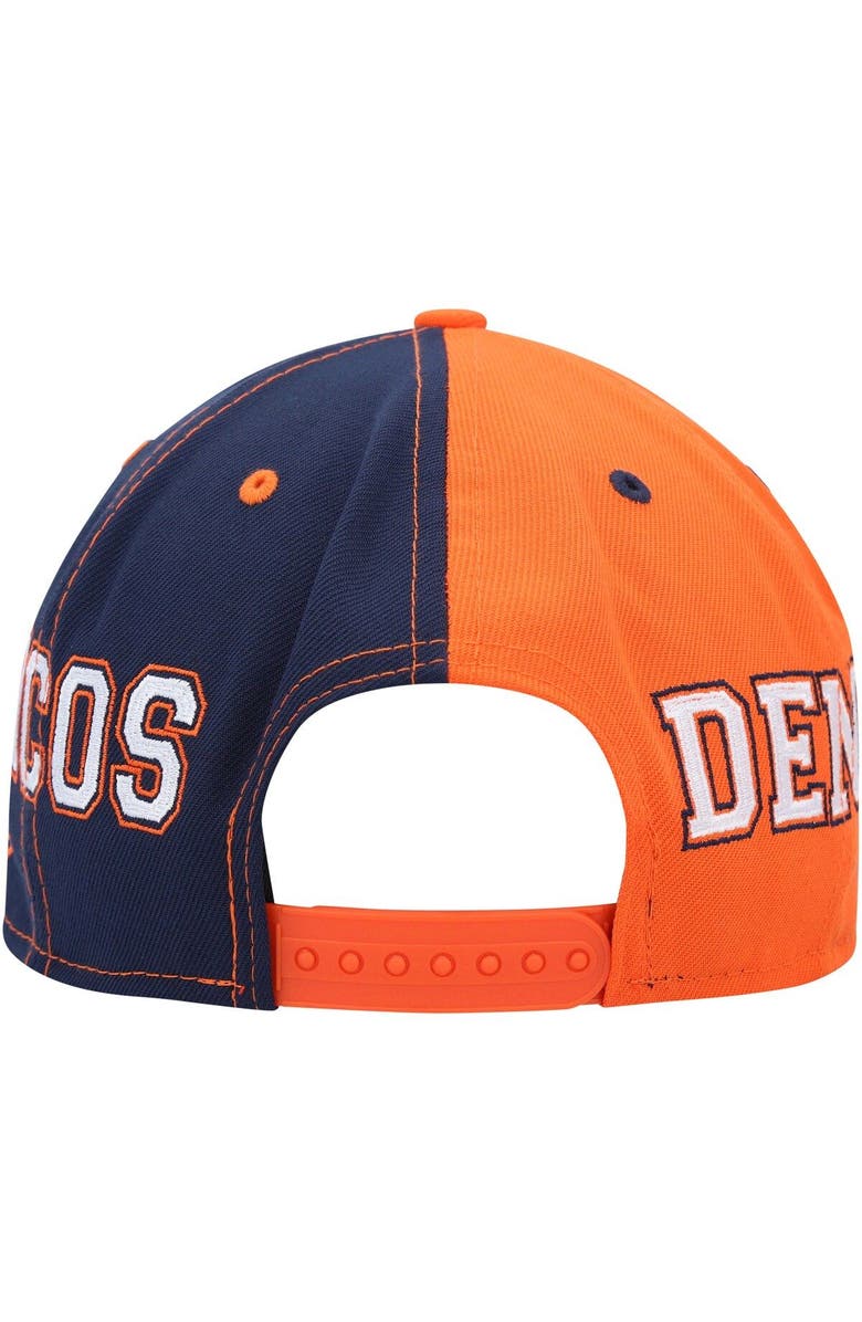 New Era Men's New Era Orange/Navy Denver Broncos Team Split 9FIFTY Snapback Hat, Alternate, color, 