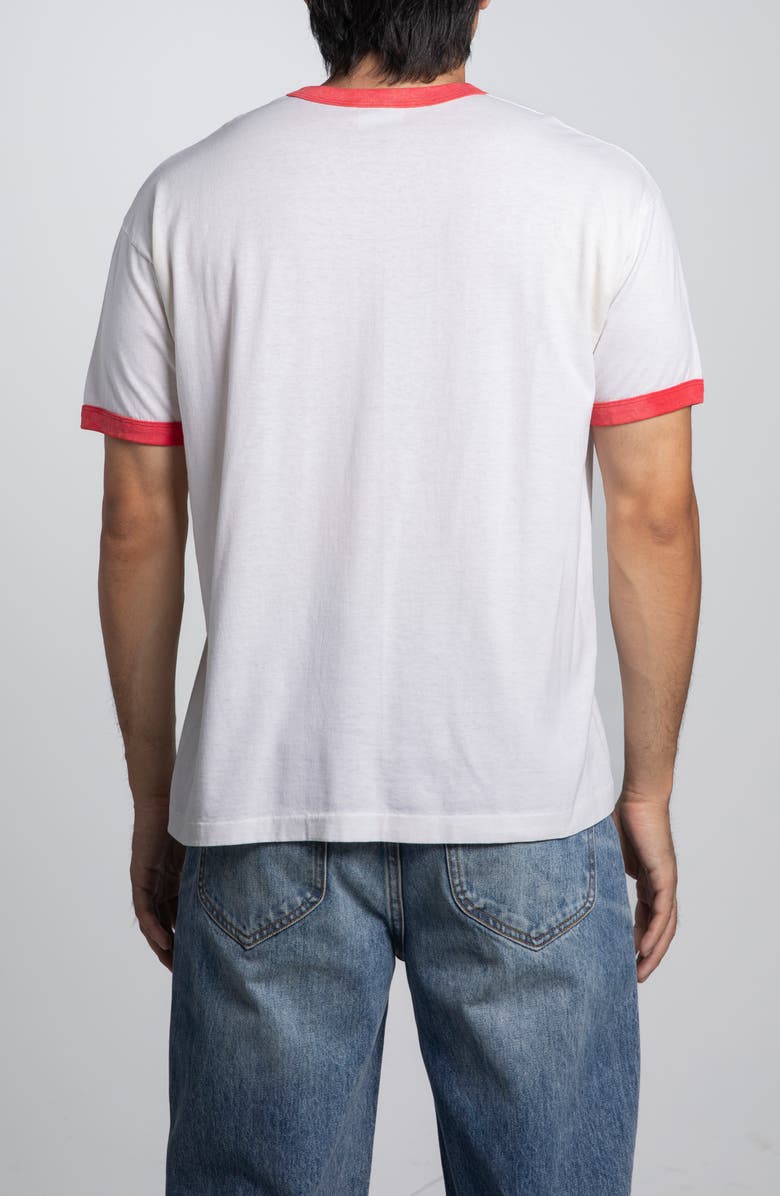 Elwood Vintage '90 NJCAA Basketball Ringer Tee, Alternate, color, White/ Red