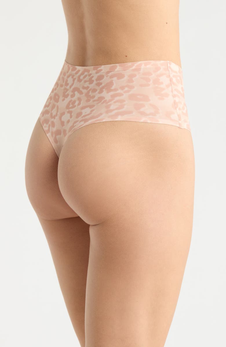 Chantelle Lingerie Softstretch High Waist Thong, Alternate, color, Leo Blush