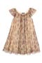 Kids' Floral Metallic Flutter Sleeve Dress