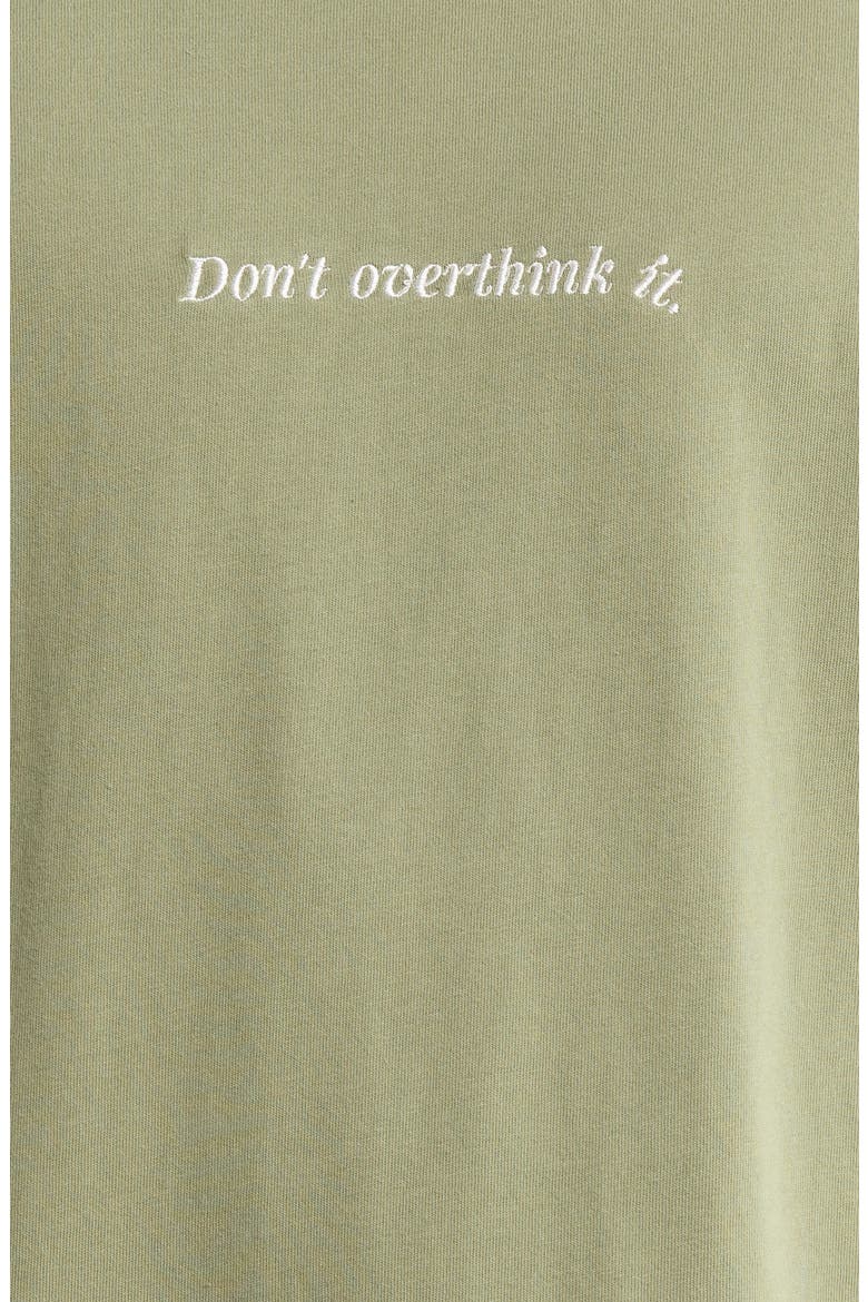 Don't Overthink It Graphic T-Shirt, Alternate, color, SAGE