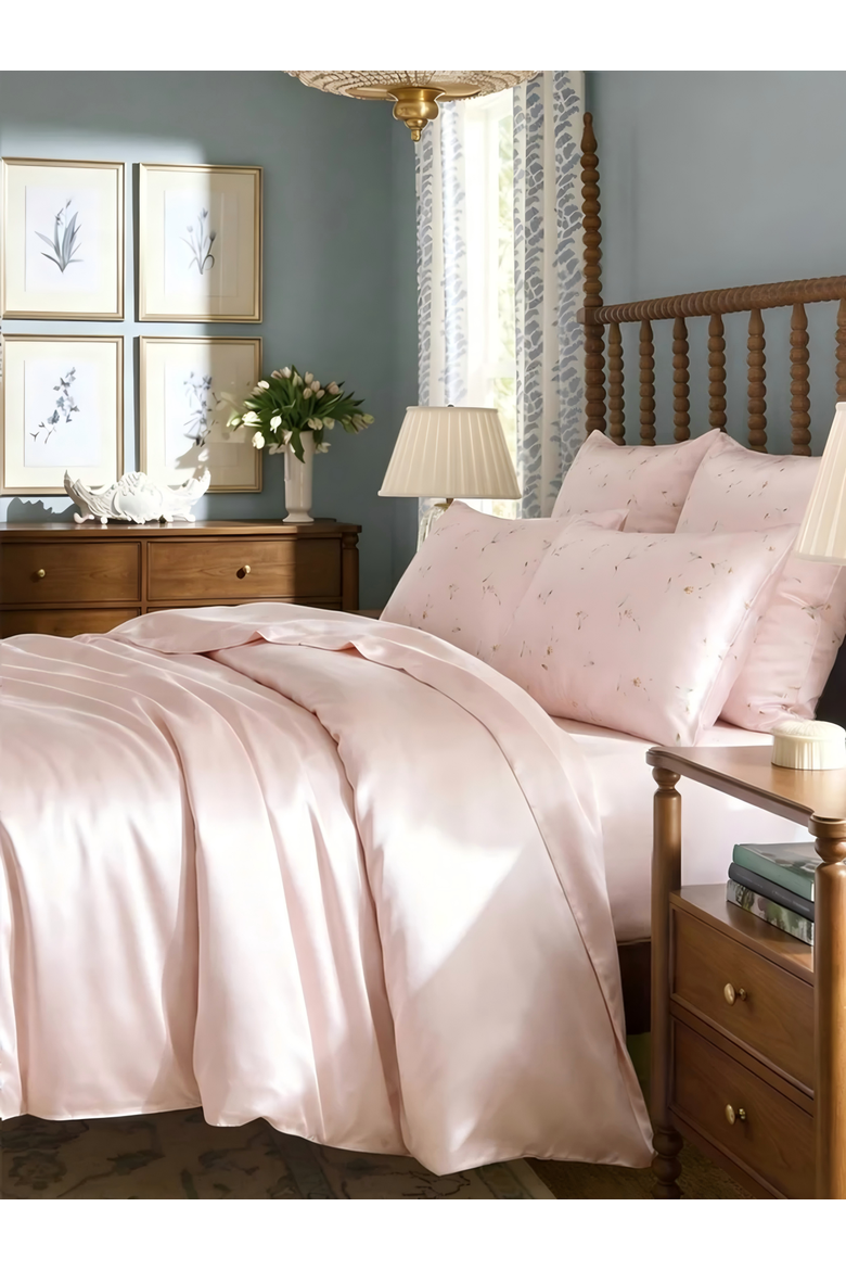 Mulberry Silk Pillowcase, Alternate, color, Snowbud Lily