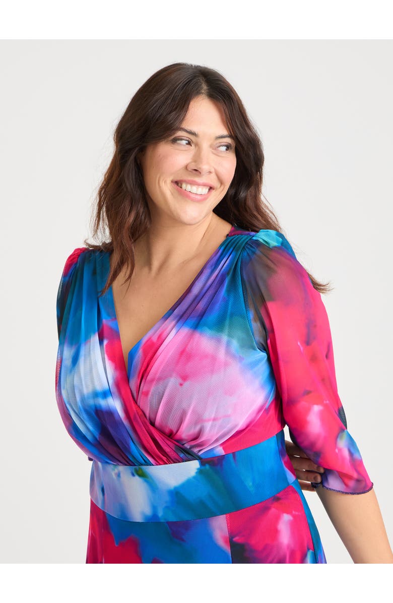 Scarlett & Jo Verity Abstract Print Maxi Gown, Alternate, color, Blue Pink