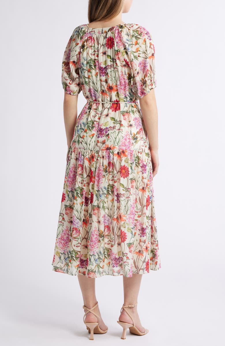 Julia Jordan Floral Puff Sleeve Midi Dress, Alternate, color, 