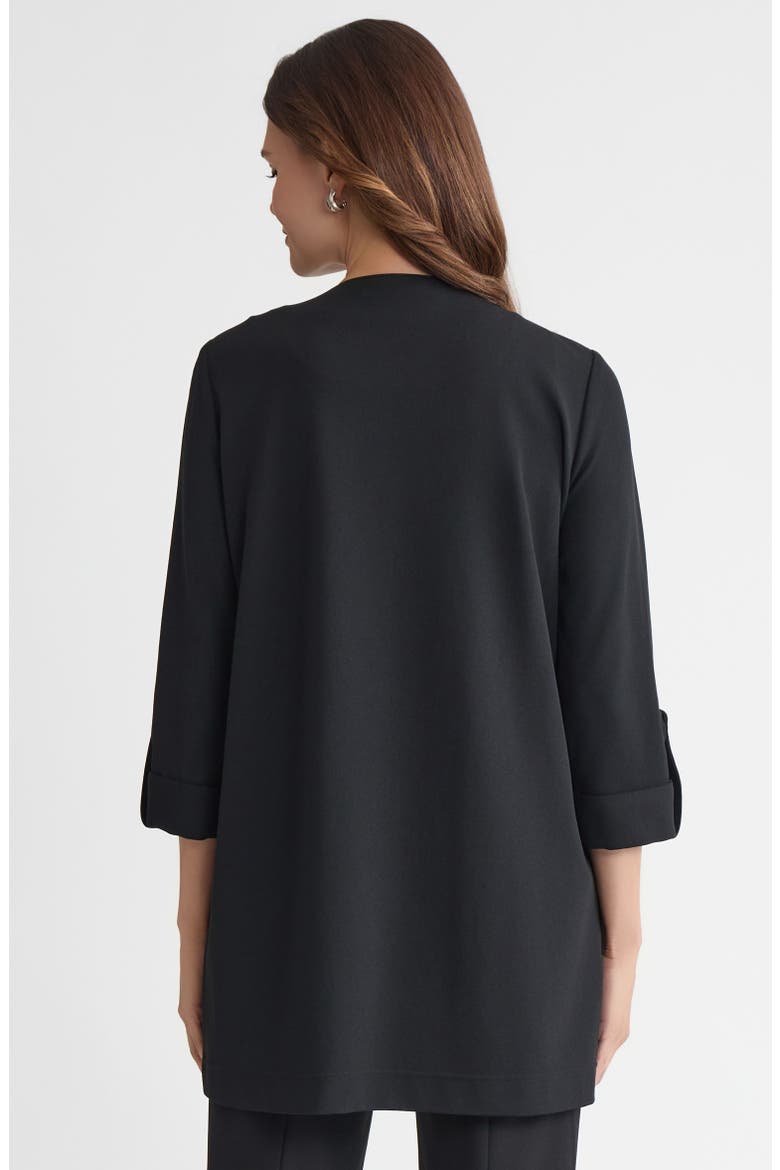 Heritage Lightweight Stretch Deco Crepe Wing Collar Jacket, Alternate, color, Black