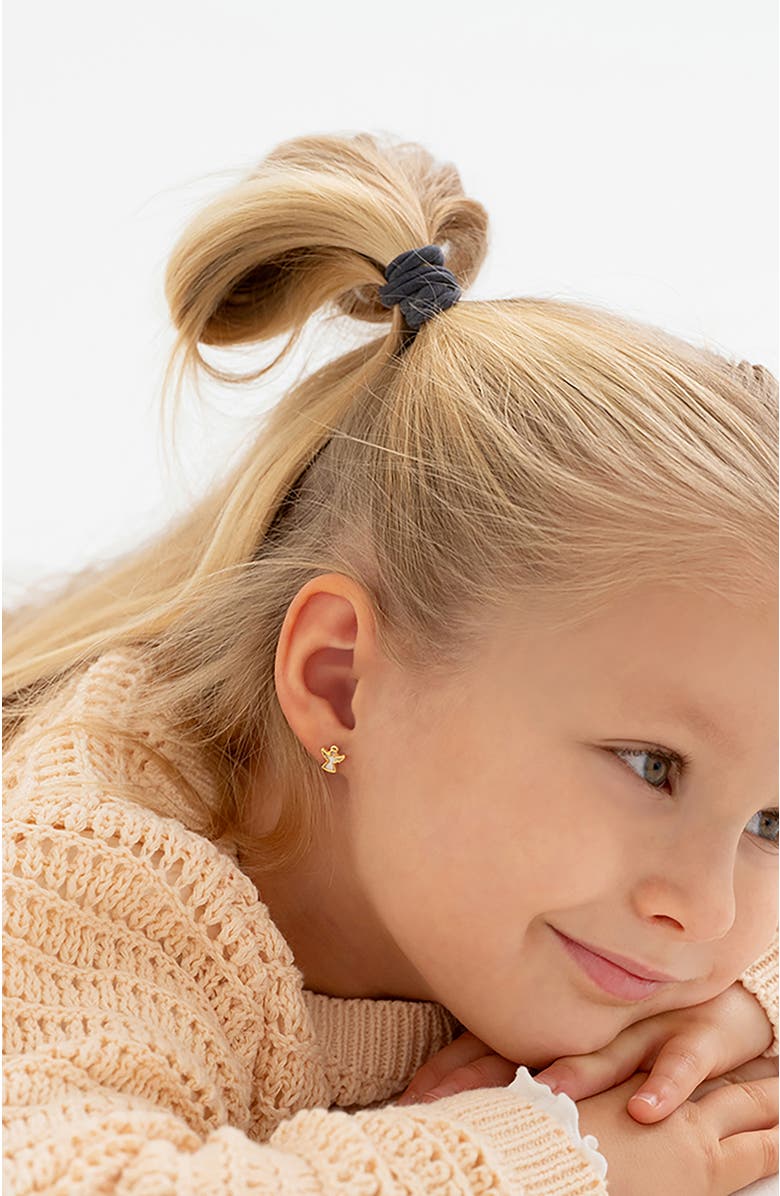 In Season Jewelry 14k Mother of Pearl Angel Earrings, Alternate, color, White