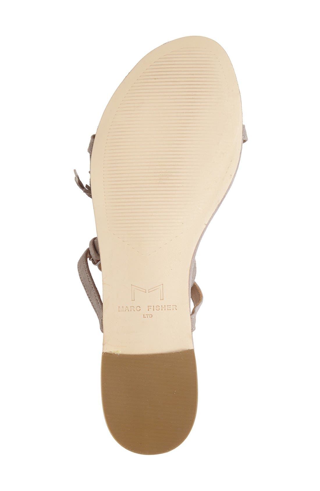 'Crystal' Tassel Flat Sandal, Alternate, color, LIGHT GREY SUEDE