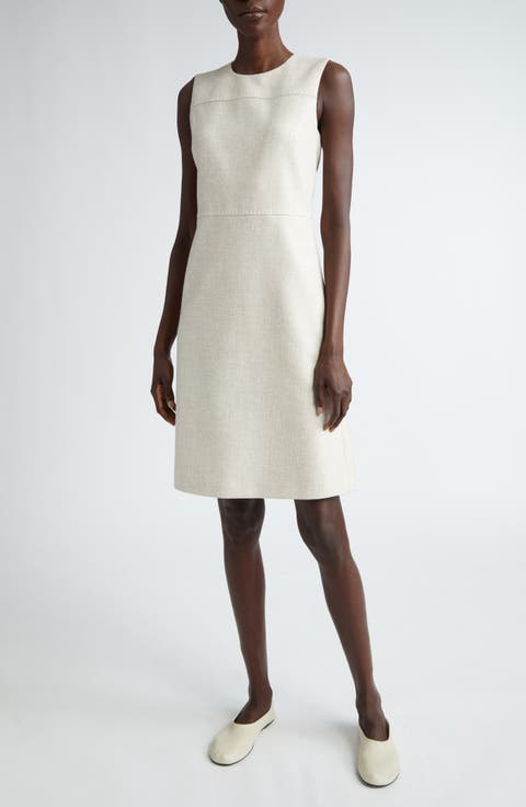Sleeveless Cotton Blend Shift Dress