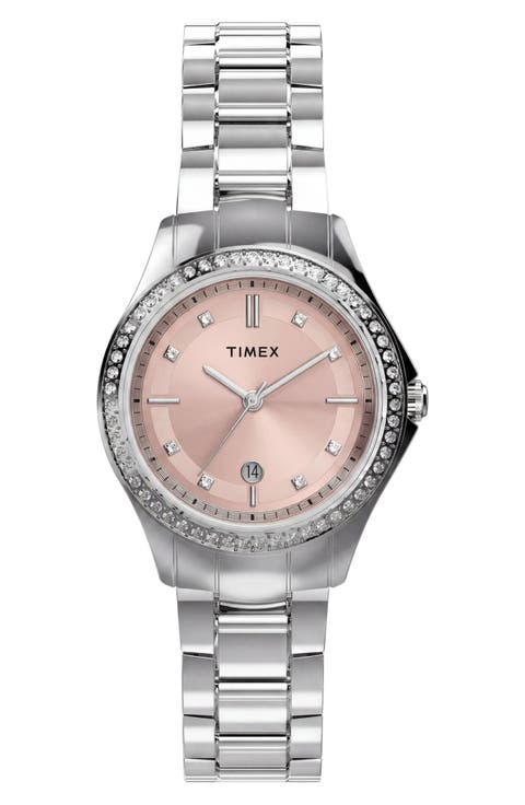 Trend Crystal Bezel Bracelet Watch, 30mm