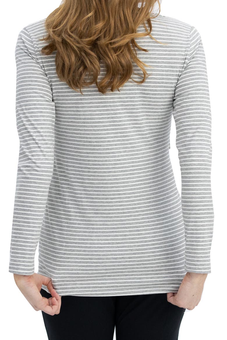 Pull-Up Maternity/Nursing Top, Alternate, color, GRAY STRIPES