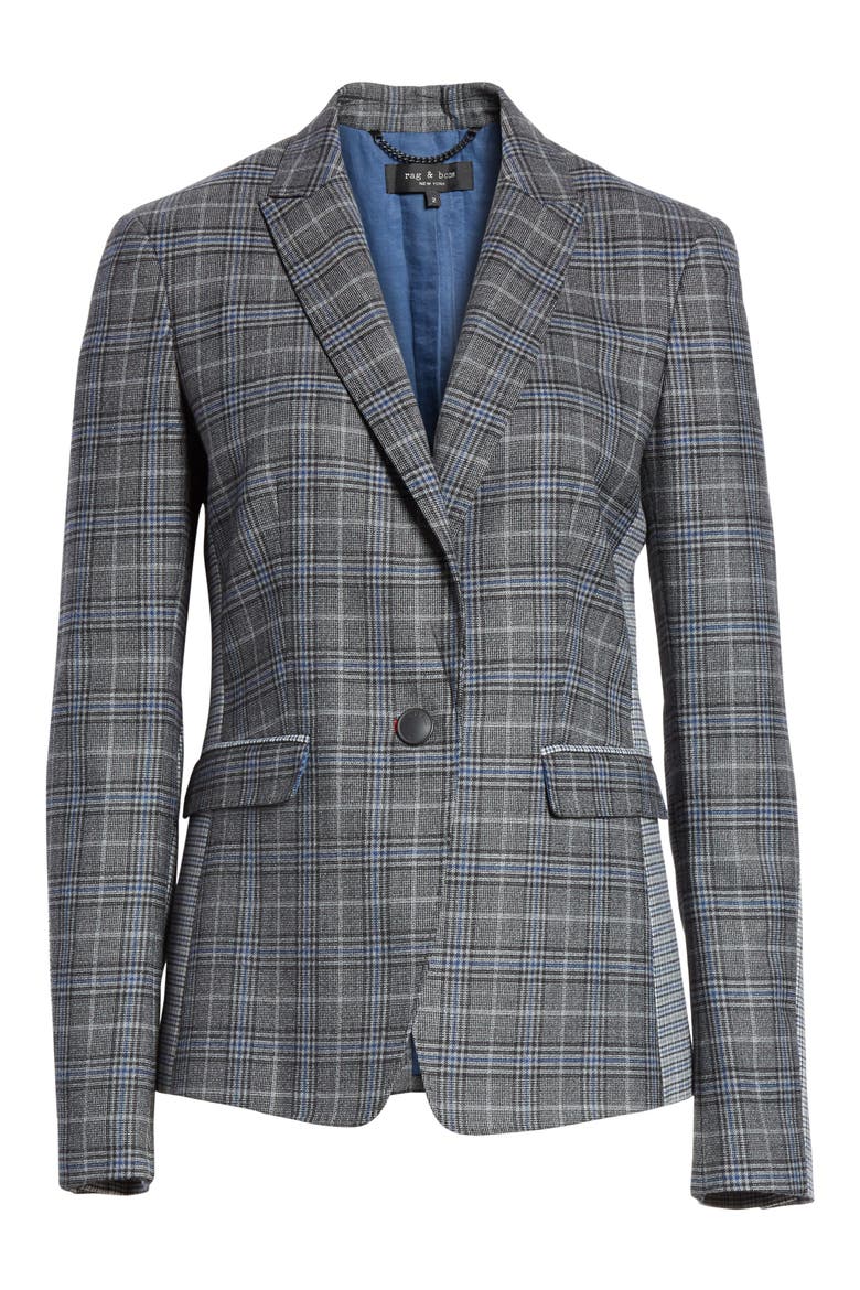 Lexington Plaid Blazer, Alternate, color, DKGRY/ BLUCHK