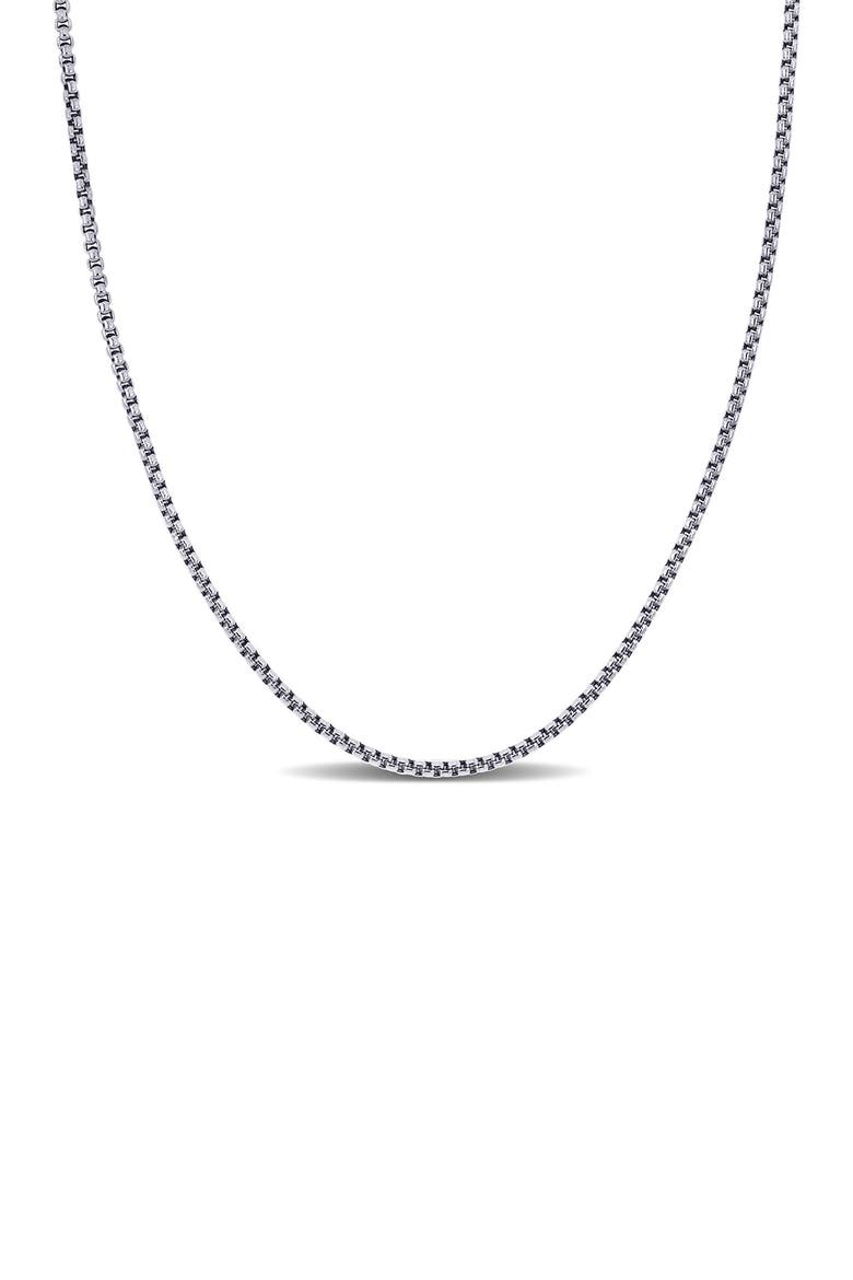 Round Box Link Chain Necklace, 1.60mm, Main, color, SILVER