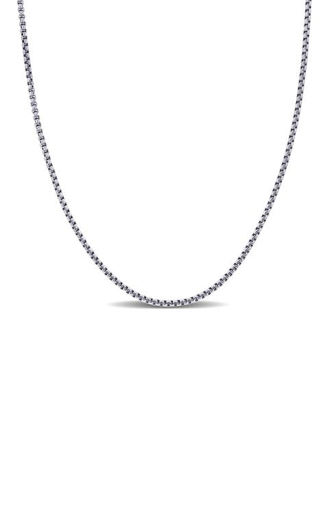 Round Box Link Chain Necklace, 1.60mm
