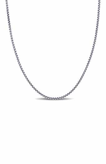 Round Box Link Chain Necklace, 1.60mm