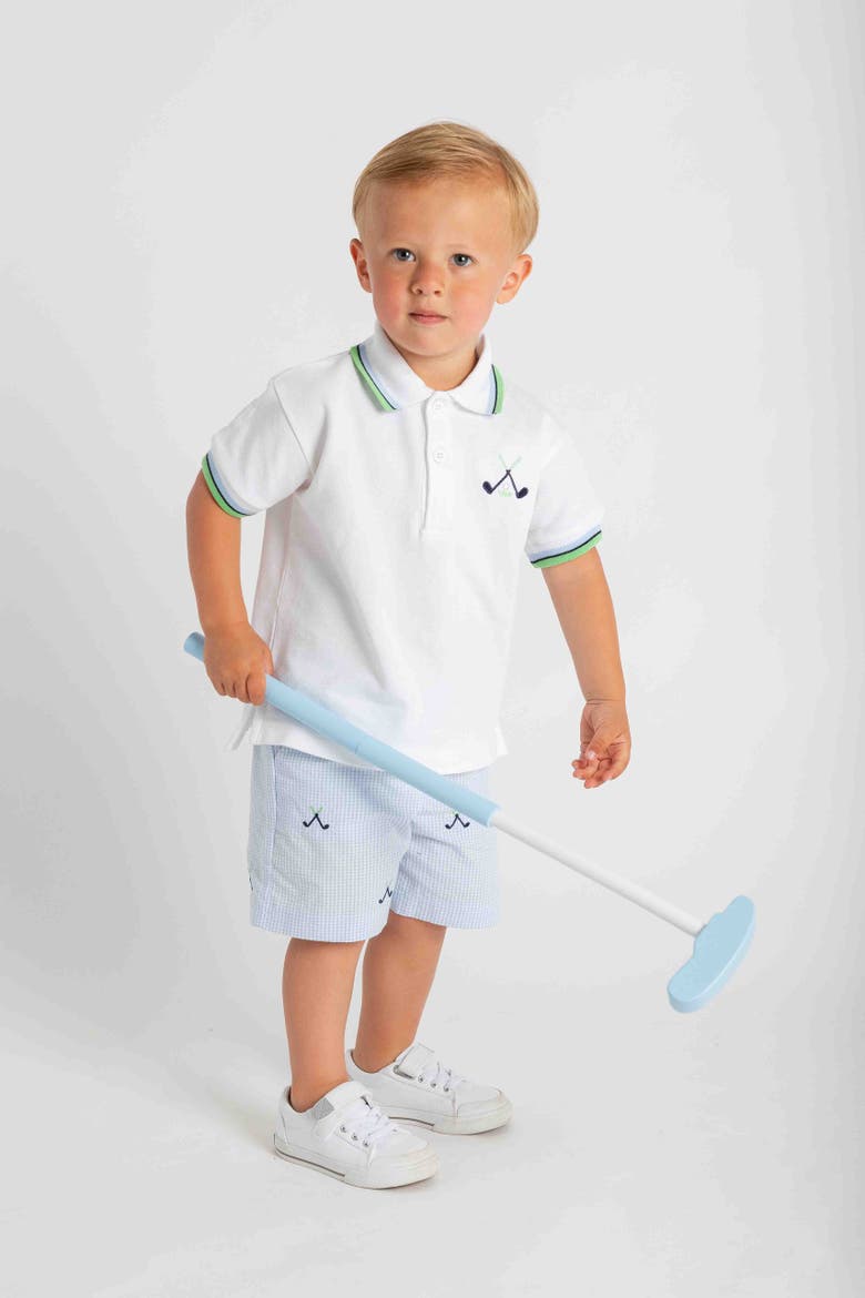 Knit Polo With Golf Clubs, Alternate, color, White