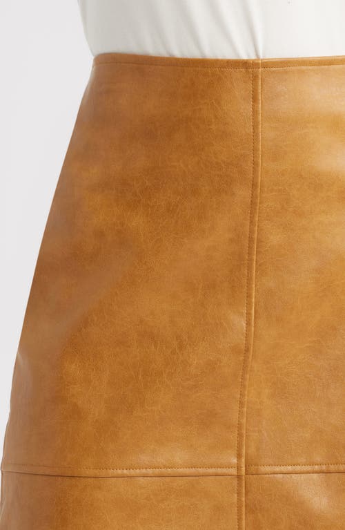 Rag & Bone Jordie Faux Leather A-line Skirt In Brown