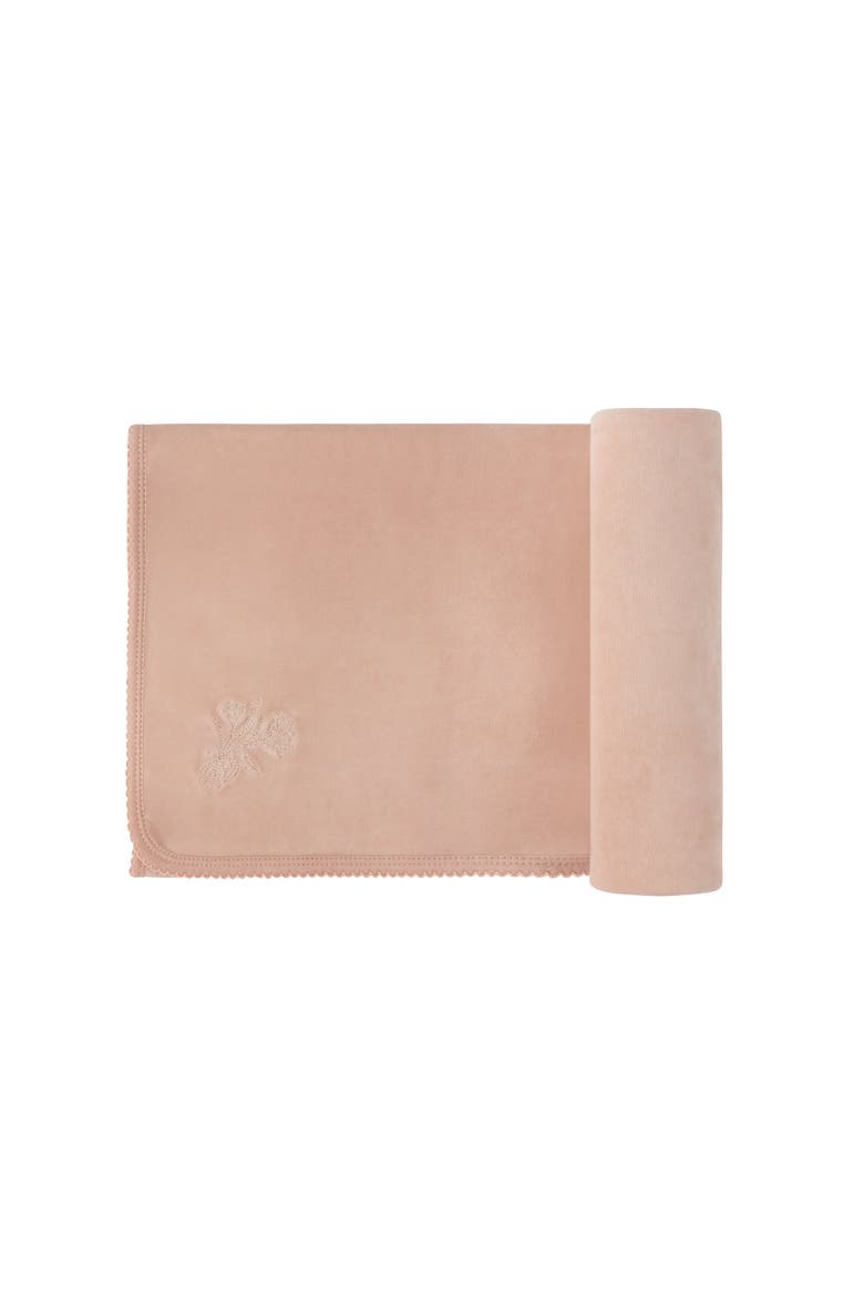 Velour Center Floral Collection - Blanket, Main, color, Pink