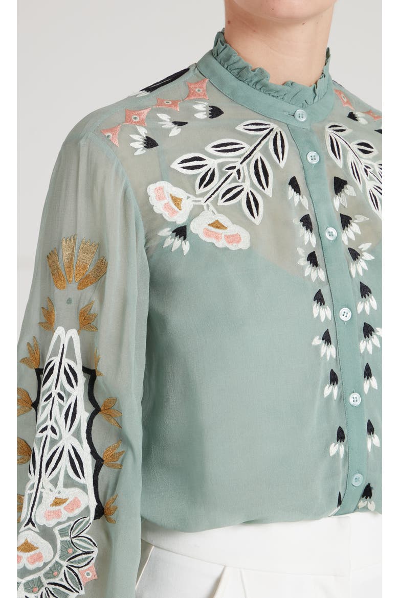 Rosalba Shirt, Alternate, color, Jade Green
