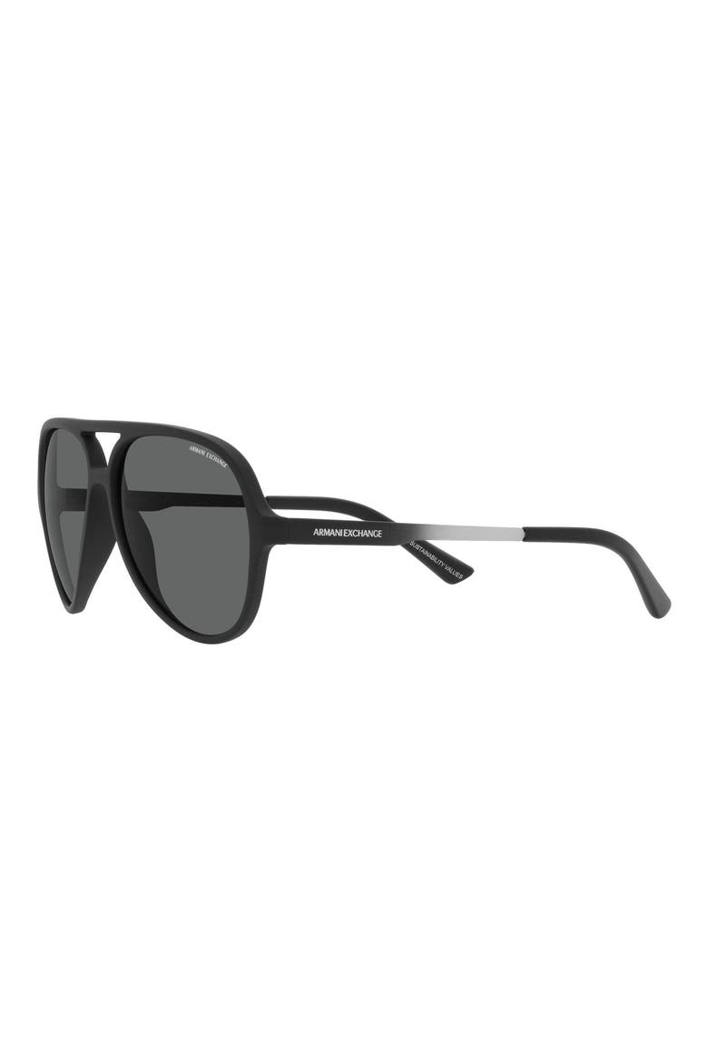 60mm Round Sunglasses, Alternate, color, MATTE BLACK